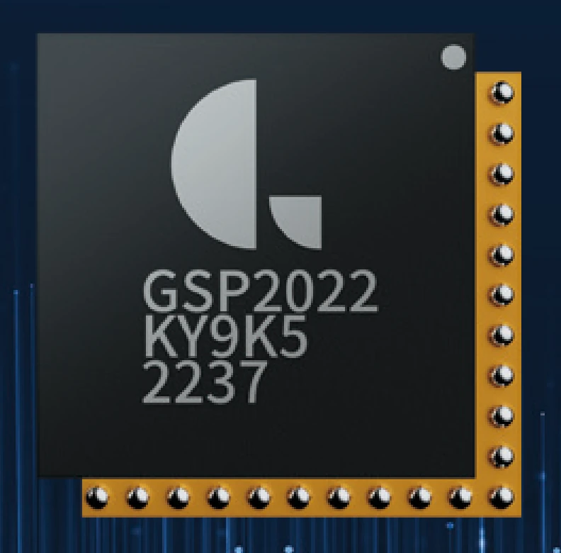 时空道宇 GSP2022 卫星通信芯片:WLCSP 封装的 4mm×4mm 芯片本体与内部版图