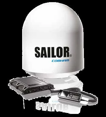 Cobham SAILOR 500 FleetBroadband 系统组成：甲板单元、舱内单元与 IP 话机