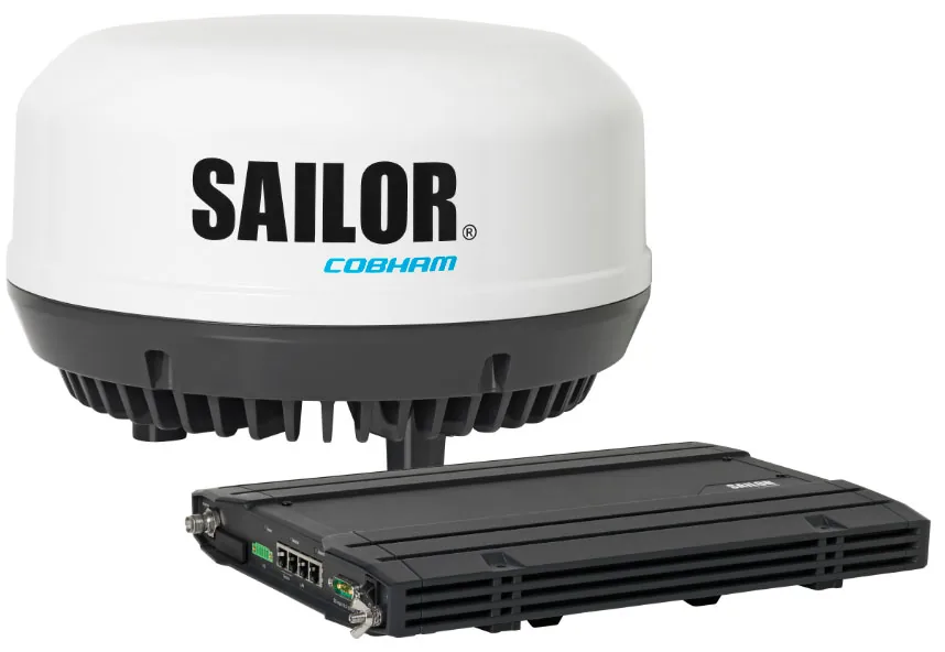 SAILOR 4300 L-Band 系统：SAILOR 穹顶天线与下面板主机