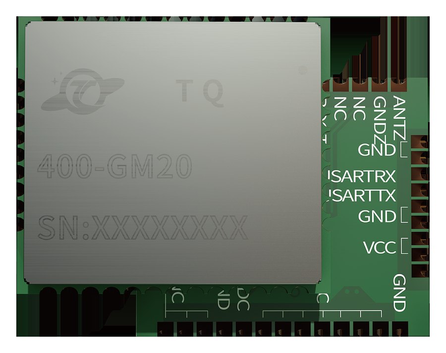 400-GM20 天启卫星通信模组实物:17.7mm×15.8mm×2.4mm、重 1 克的 LCC 封装板