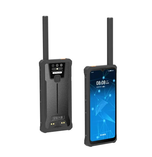 星联天通 T950 天通5G智能旗舰终端官方产品图：外置天线+6.52 英寸大屏